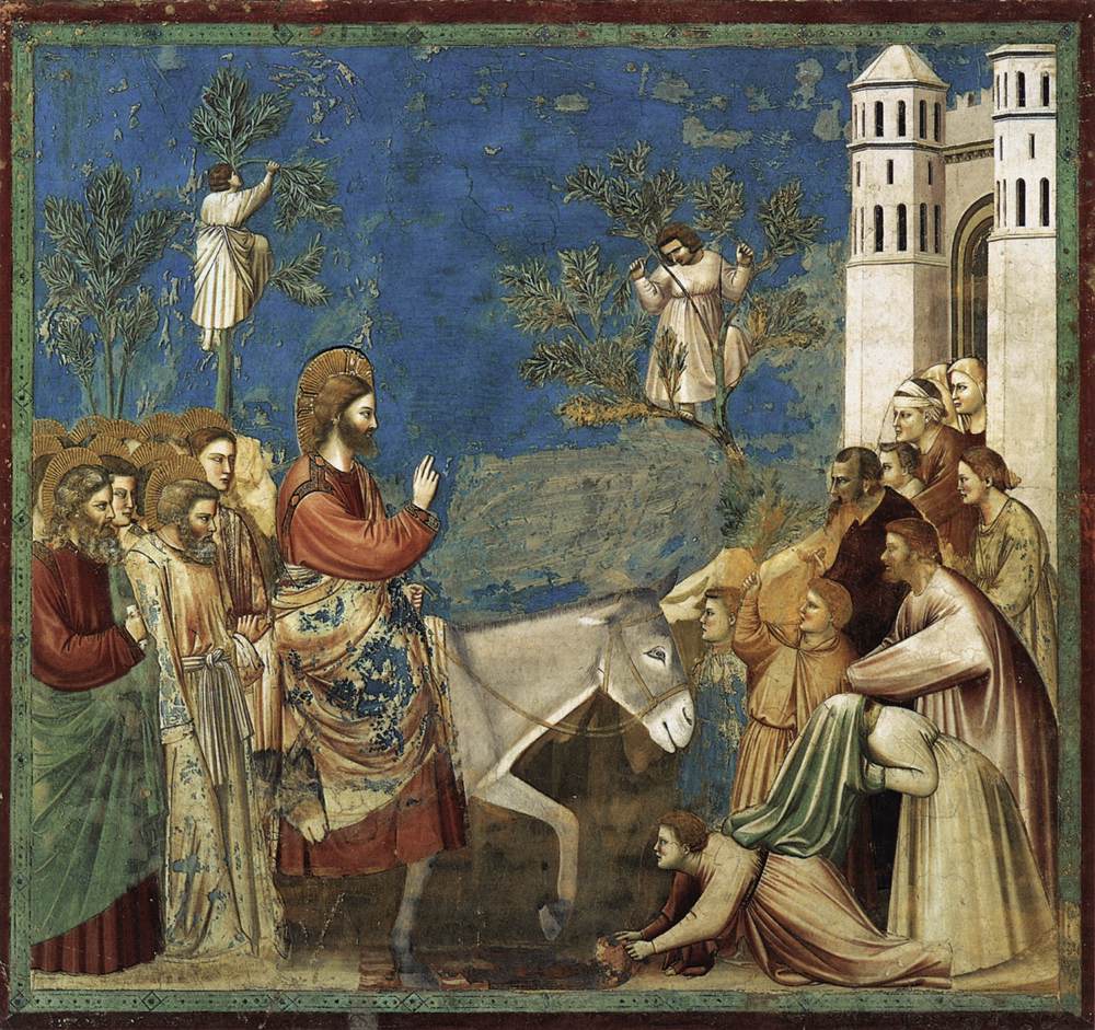 Giotto di Bordone, Ježíšův vjezd do Jeruzaléma, Capella degli Scrovegni, Padova (1303-1305)